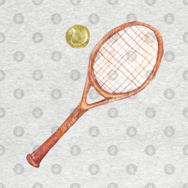 Tennis racket with tennis ball by lisenok